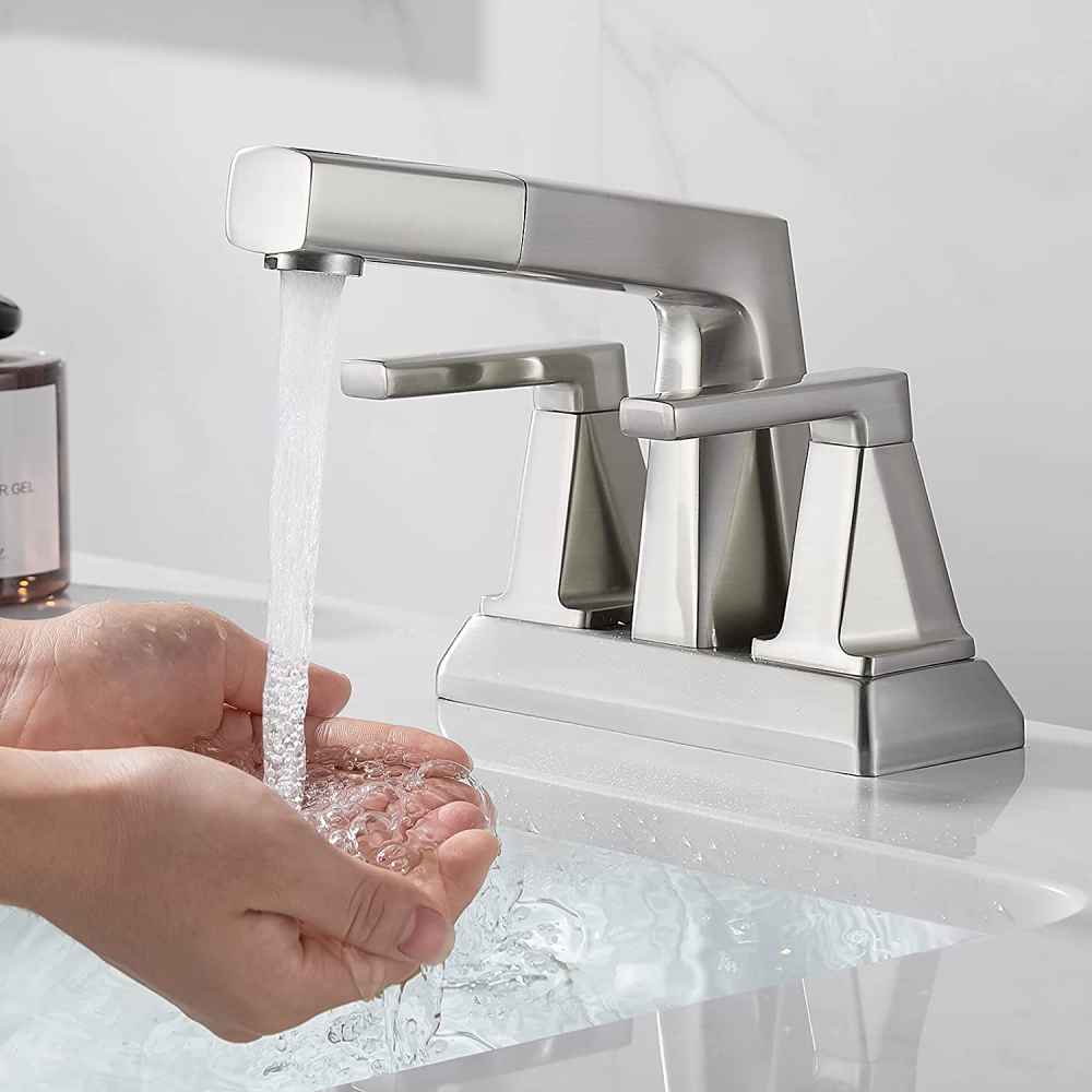 3H4-in.  Brushed Bathroom Sink Faucet Brushed Nickel Stainless Steel