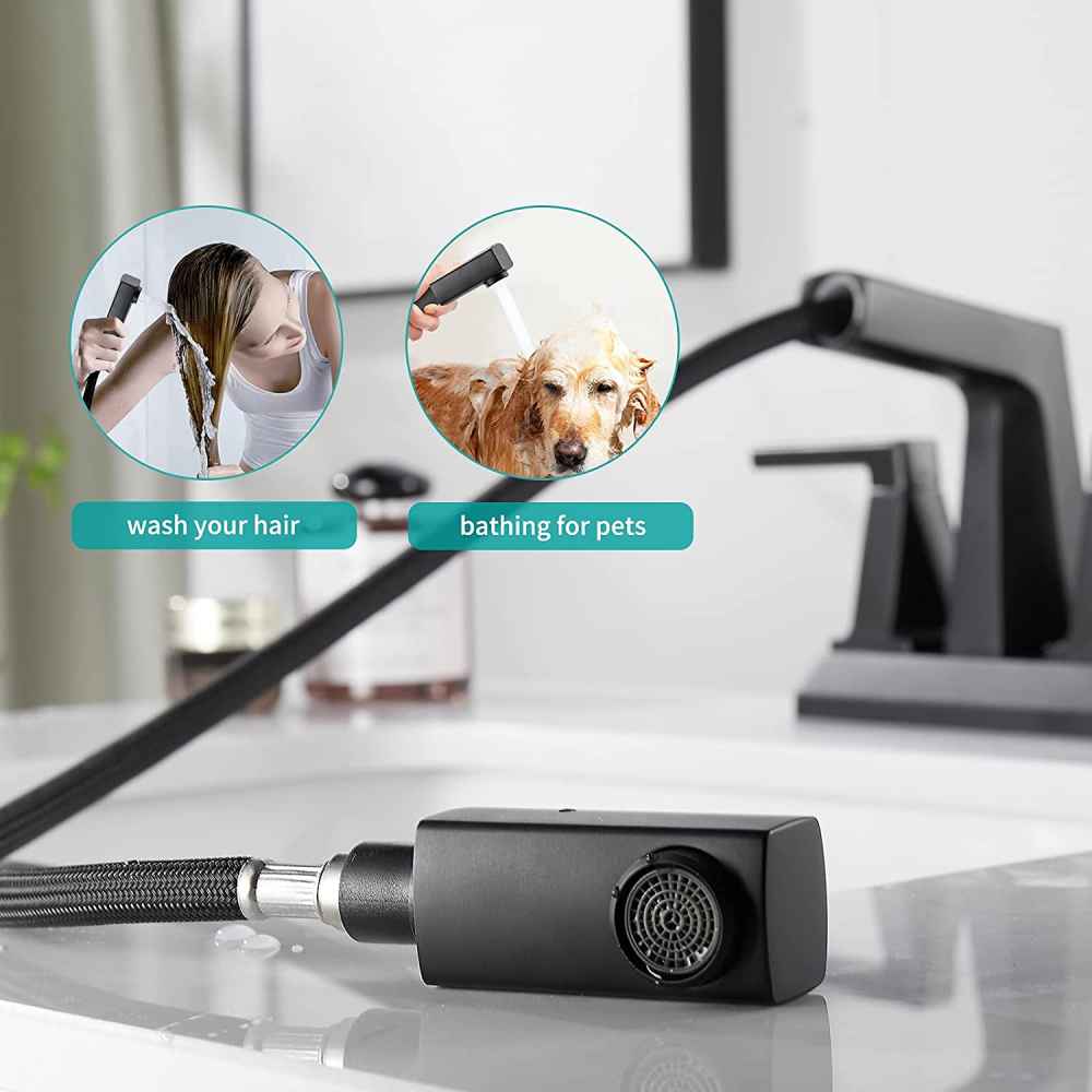 3H4-in.  Matte Bathroom Sink Faucet Black Stainless Steel