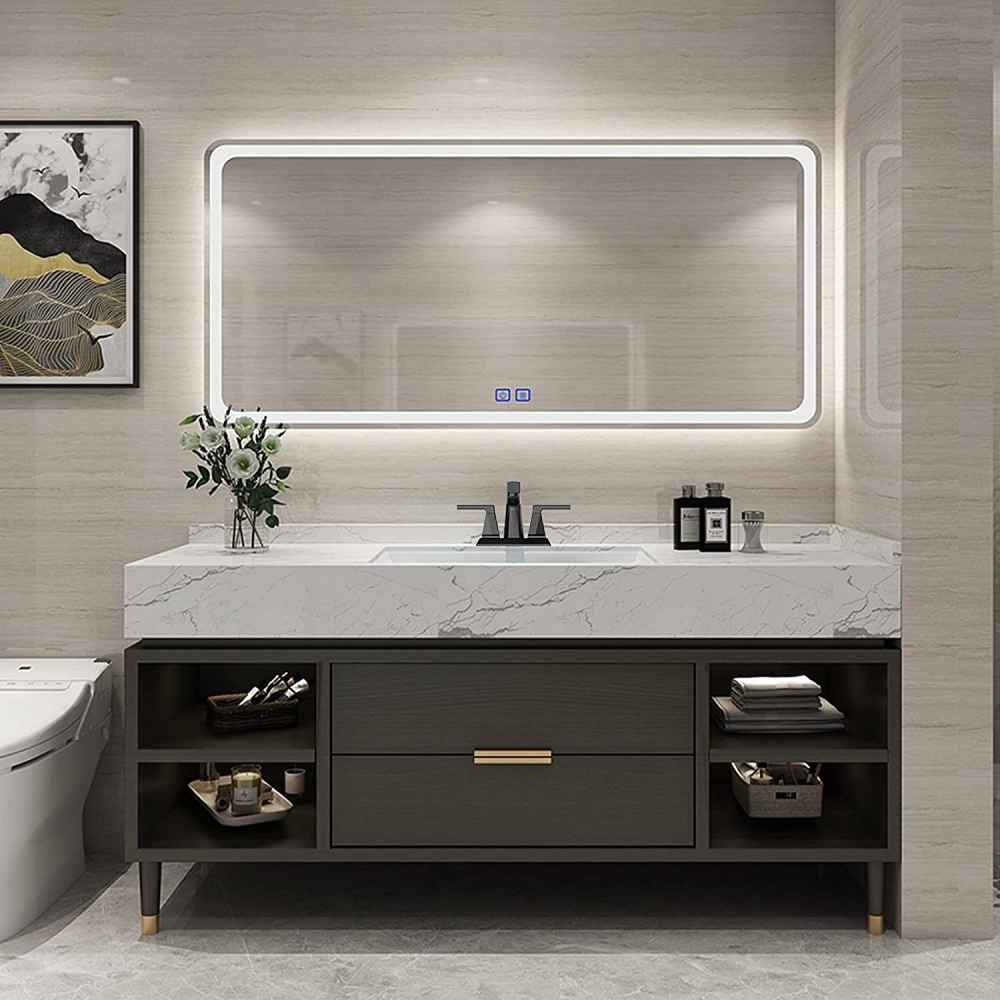 3H4-in.  Matte Bathroom Sink Faucet Black Stainless Steel