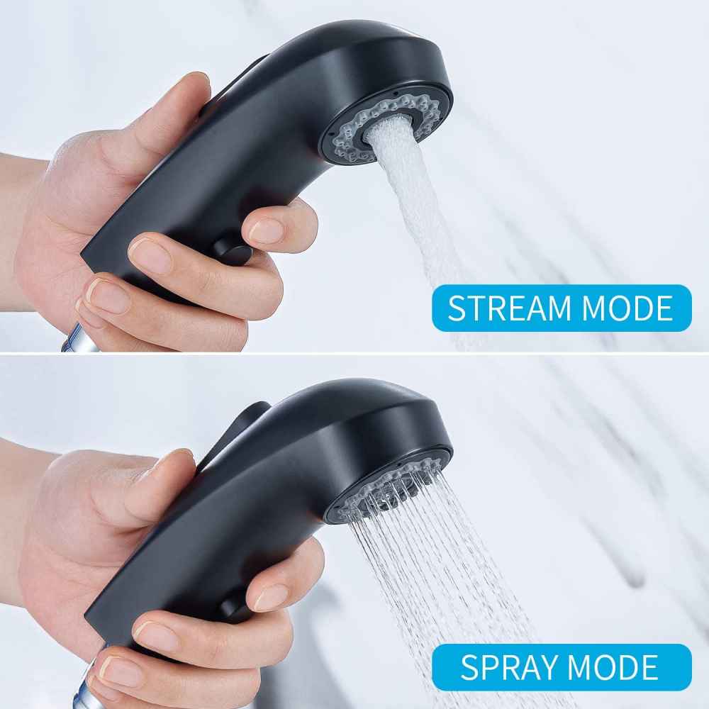 1 Hole  Matte Bathroom Sink Faucet Black Stainless Steel
