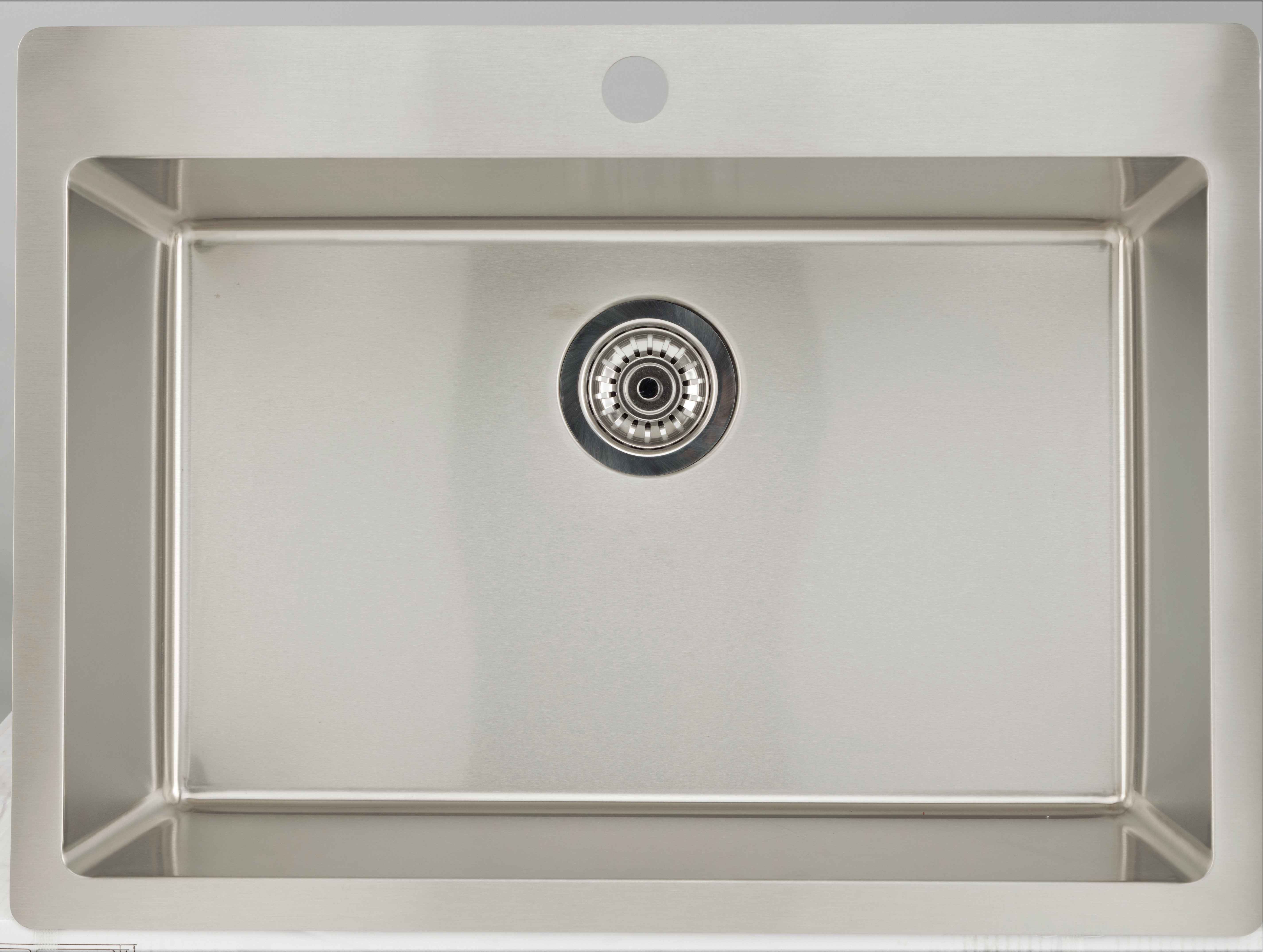 25-in. W CSA Approved Chrome Laundry Sink With 1 Bowl And 16 Gauge