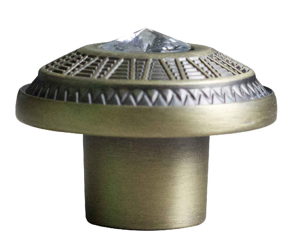1.25-in. x 1.25-in. Stainless Steel  Cabinet Knob In Antique Brass