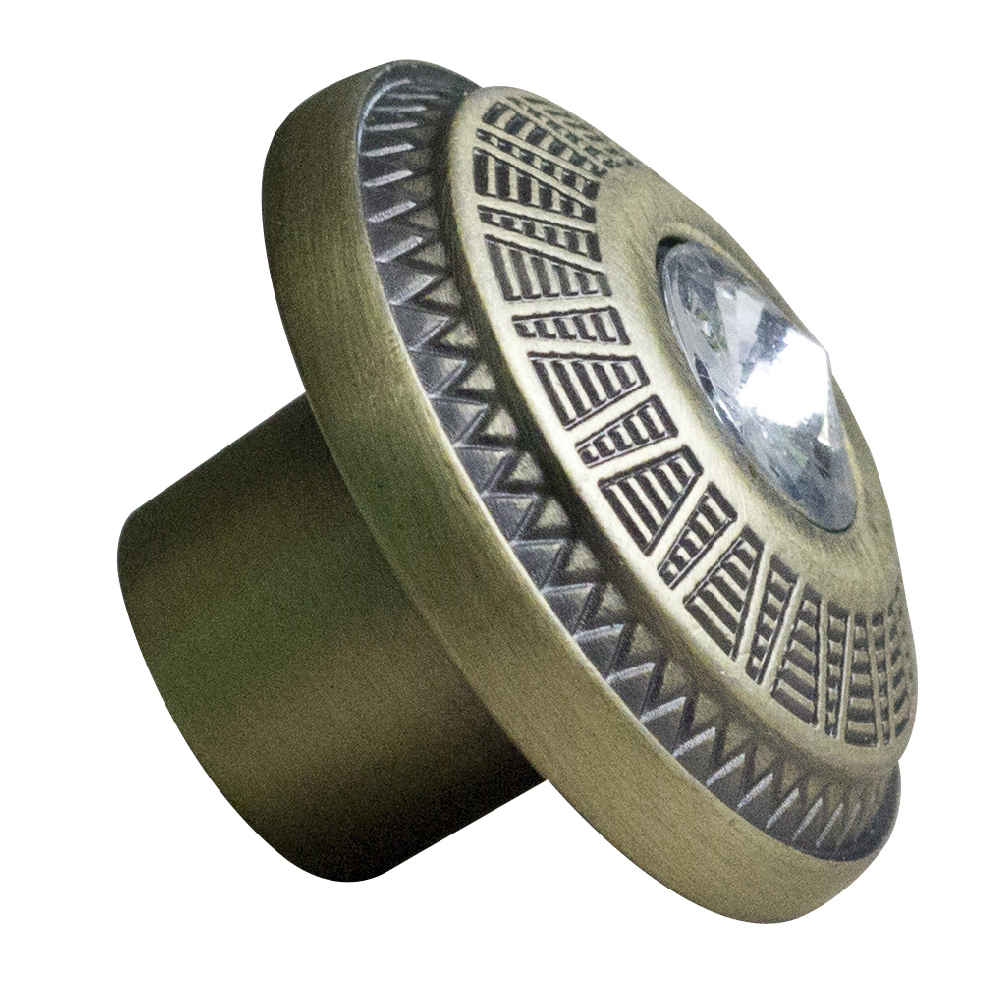 1.25-in. x 1.25-in. Stainless Steel  Cabinet Knob In Antique Brass