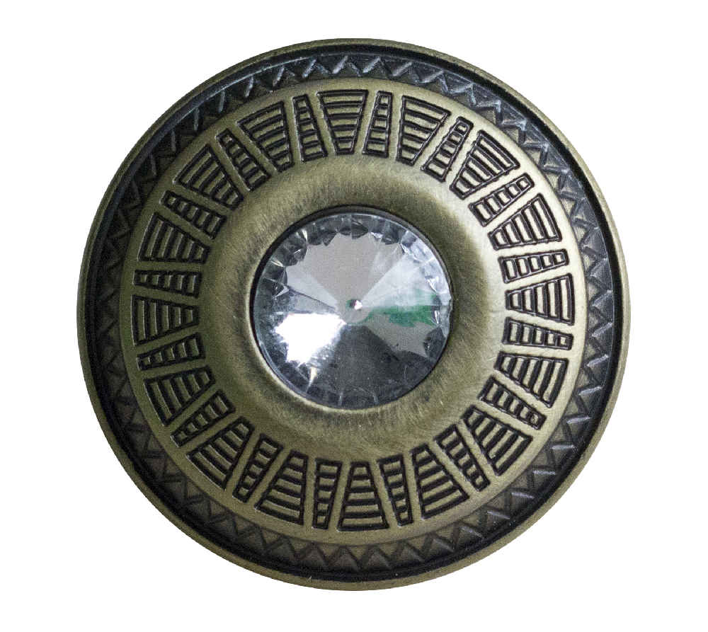 1.25-in. x 1.25-in. Stainless Steel  Cabinet Knob In Antique Brass