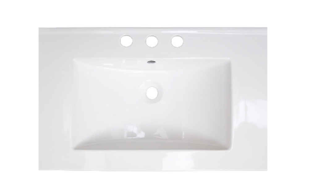 24.25-in. W 18.25-in. D Ceramic Top In White Color For 3H8-in. Faucet