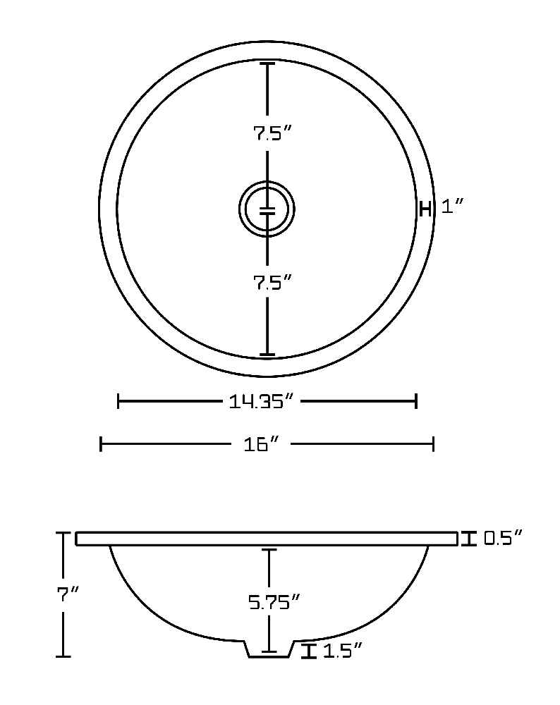 16-in. x 16-in. Ceramic Bathroom Undermount Sink In Biscuit CUPC