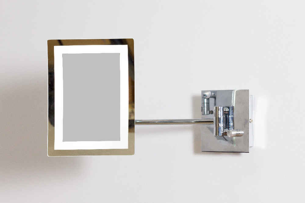 17.44-in. x 8.66-in. Stainless Steel Wall Mount Magnifying Mirror In Chrome