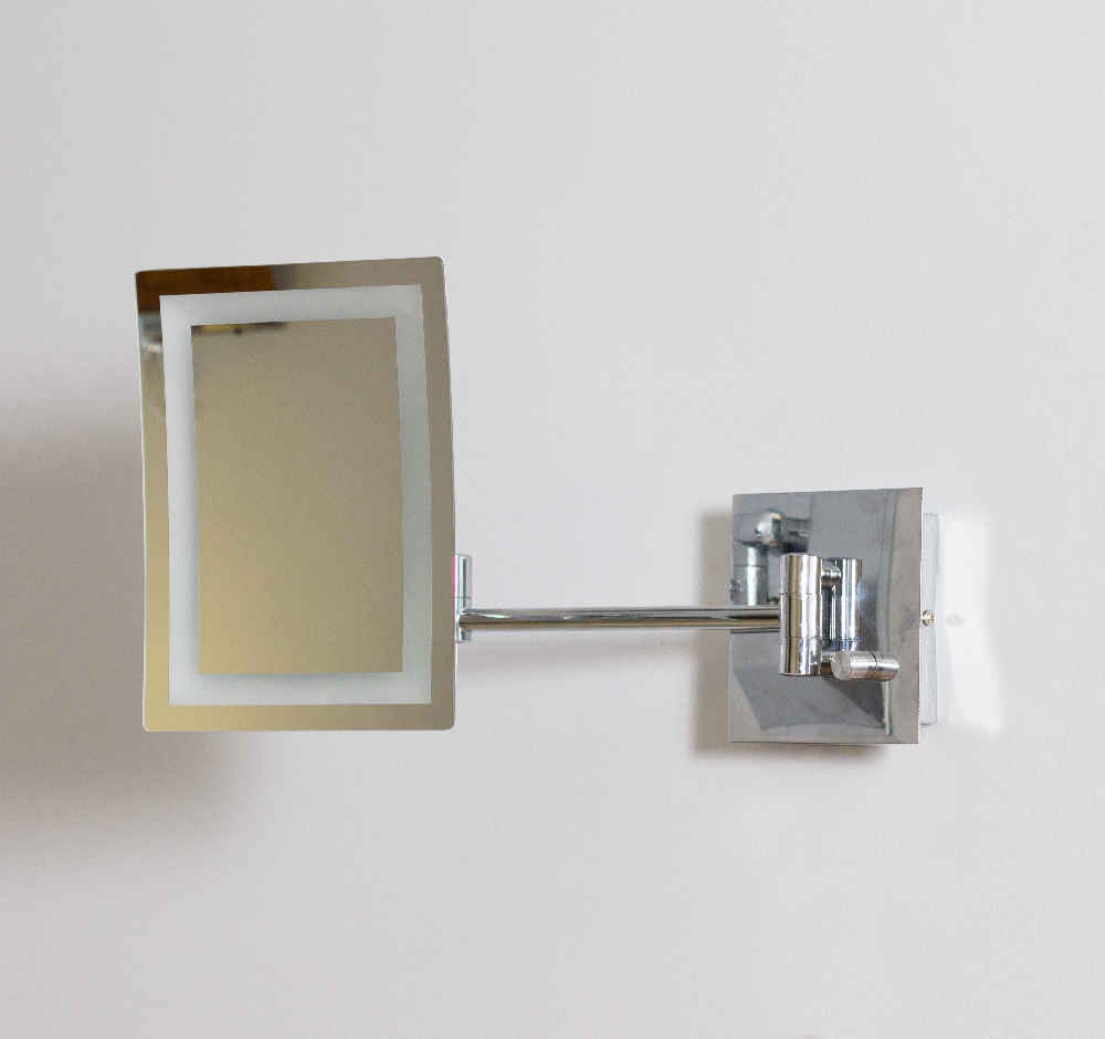 17.44-in. x 8.66-in. Stainless Steel Wall Mount Magnifying Mirror In Chrome