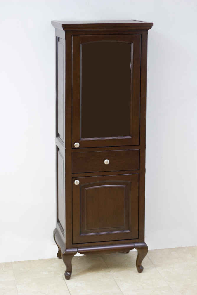 21.5-in. W 62.75-in. H Traditional Birch Wood-Veneer Linen Tower In Walnut