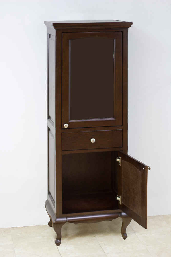 21.5-in. W 62.75-in. H Traditional Birch Wood-Veneer Linen Tower In Walnut