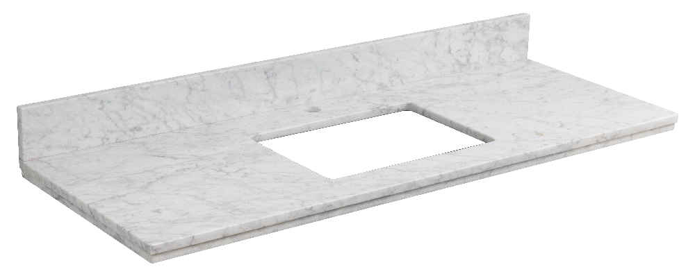 47.6-in. W  18.25-in. D Stone Top In Bianca Carara Color For 1 Hole Faucet