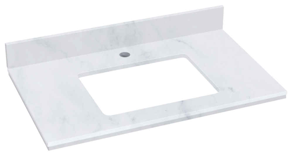 30.5-in. W  18.75-in. D Stone Top In Bianca Carara Color For 1 Hole Faucet
