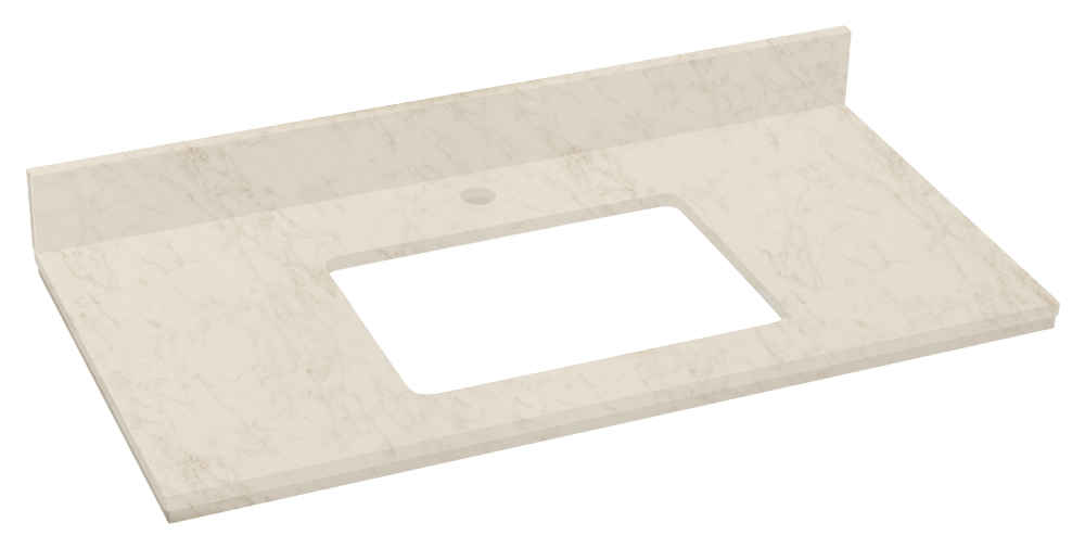 36-in. W  18.25-in. D Stone Top In Beige Color For 1 Hole Faucet