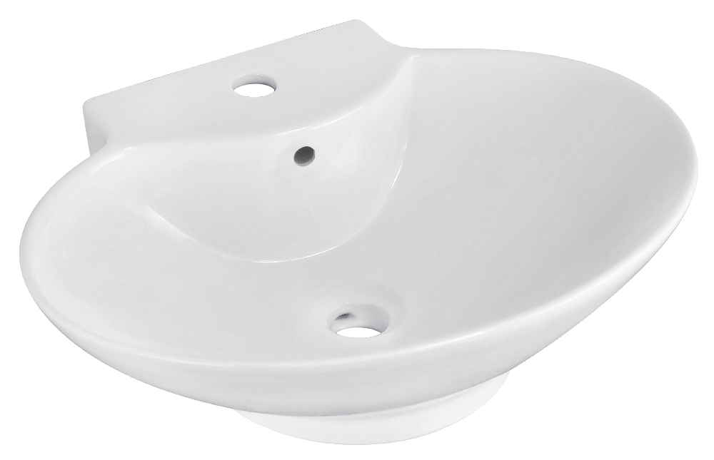 22.75-in. x 17.25-in. Oval Bathroom Vessel Sink White Enamel Glaze