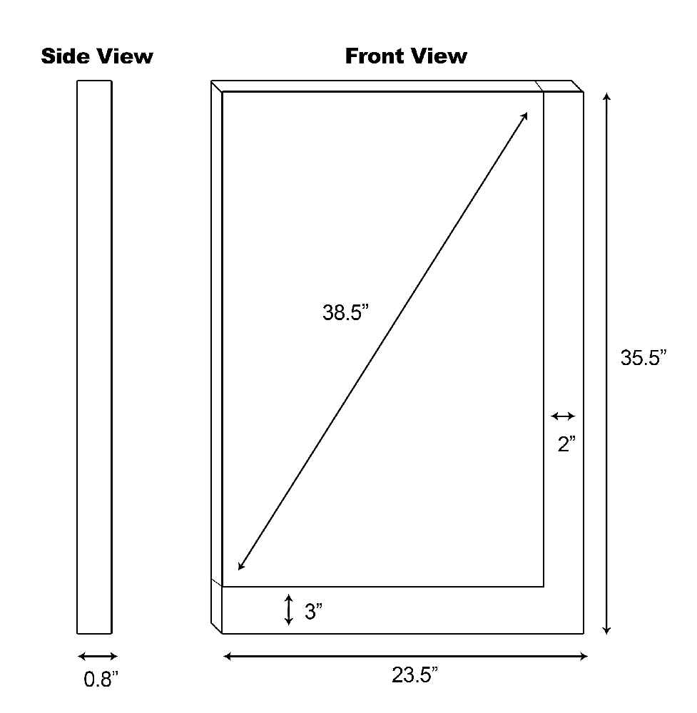 23.5-in. W 35.5-in. H Modern Plywood-Melamine Wood Mirror In Dawn Grey
