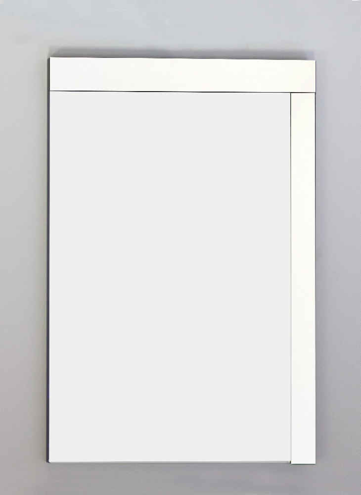 23.5-in. W 35.5-in. H Modern Plywood-Veneer Wood Mirror In White
