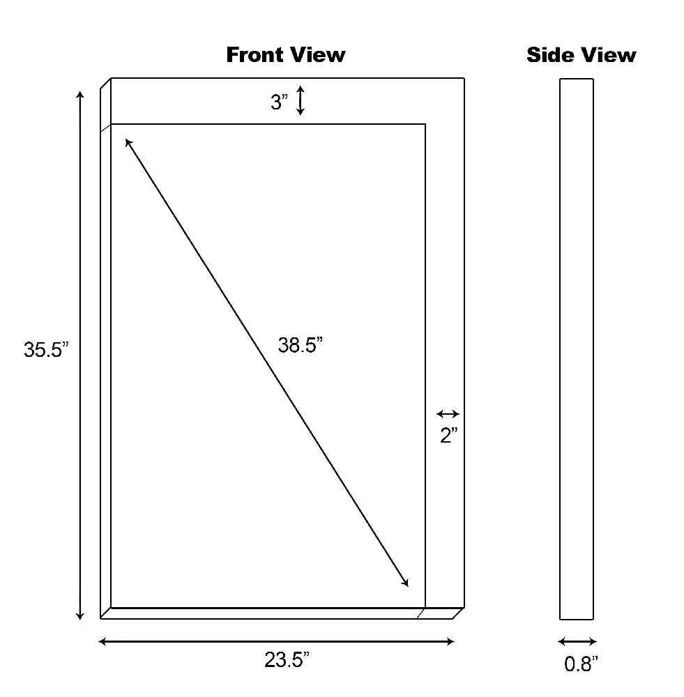 23.5-in. W 35.5-in. H Modern Plywood-Veneer Wood Mirror In White