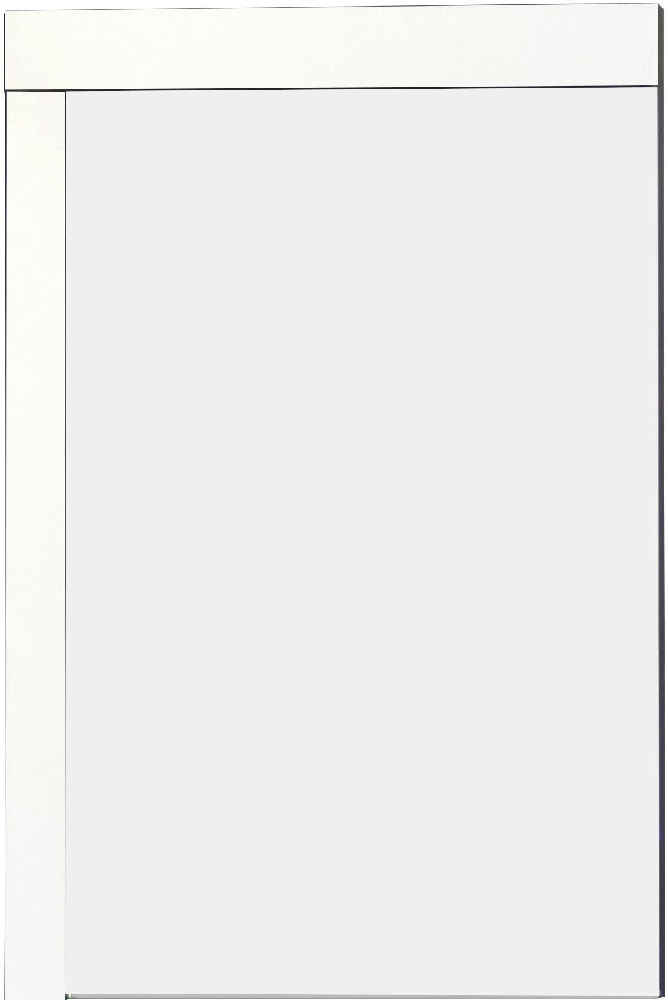 23.5-in. W 35.5-in. H Modern Plywood-Veneer Wood Mirror In White