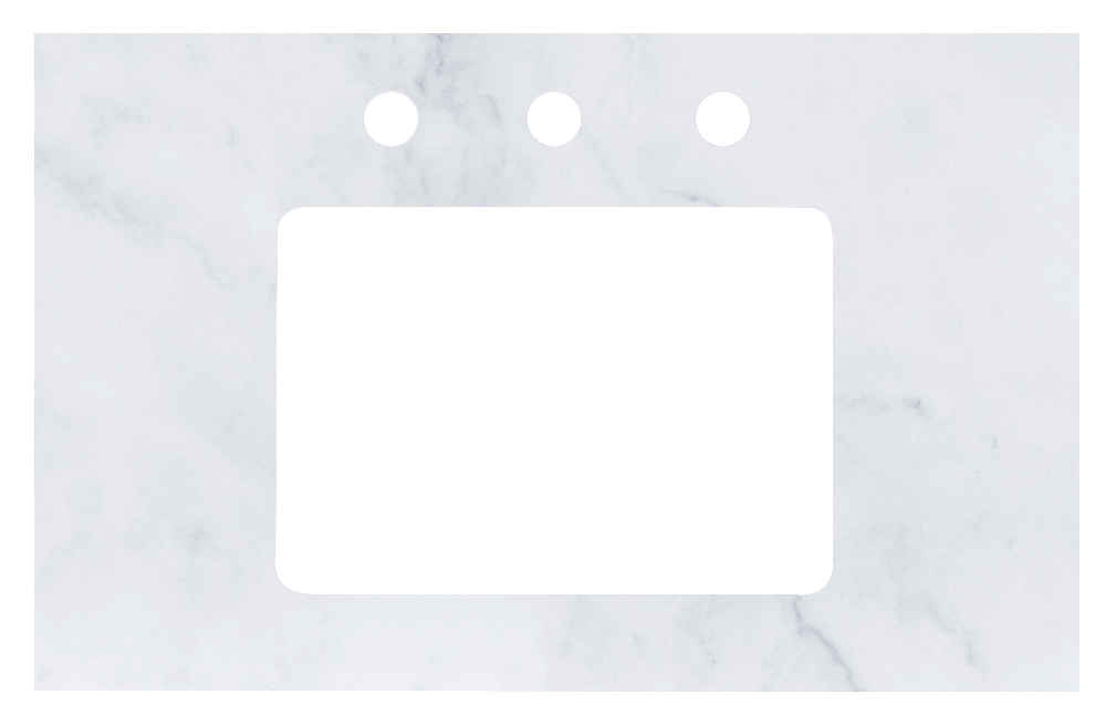 30.5-in. W  18.75-in. D Stone Top In Bianca Carara Color For 3H8-in. Faucet
