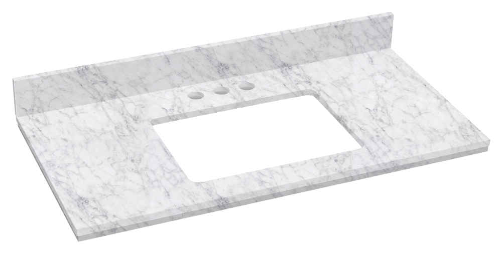 36-in. W  18.25-in. D Stone Top In Bianca Carara Color For 3H4-in. Faucet