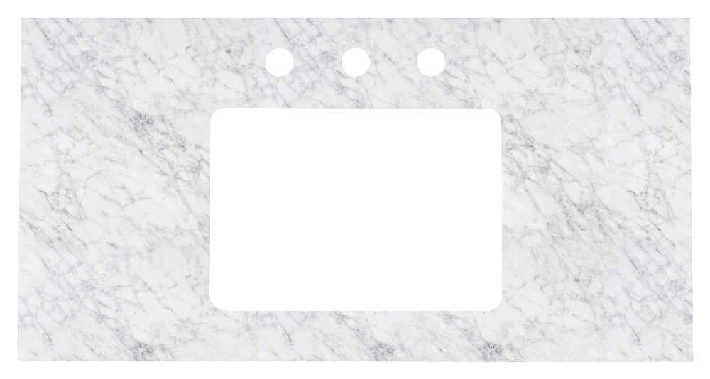 36-in. W  18.25-in. D Stone Top In Bianca Carara Color For 3H8-in. Faucet