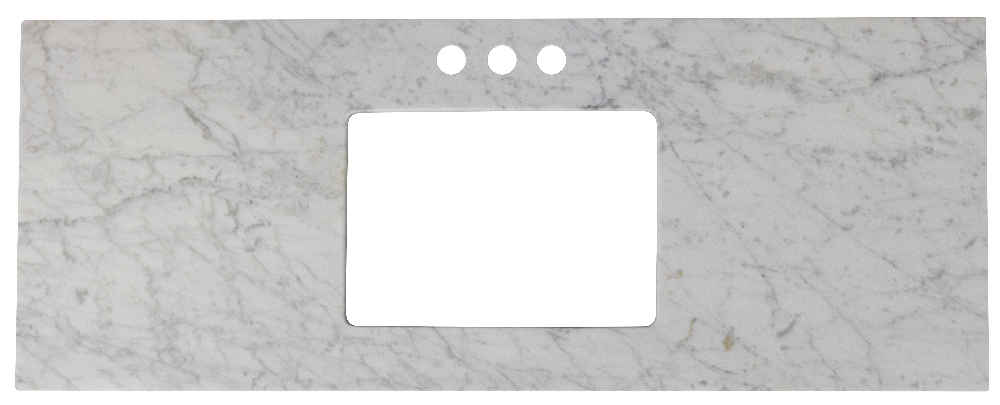 47.6-in. W  18.25-in. D Stone Top In Bianca Carara Color For 3H4-in. Faucet