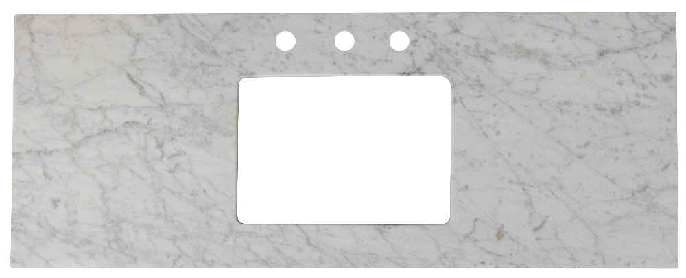 47.6-in. W  18.25-in. D Stone Top In Bianca Carara Color For 3H8-in. Faucet