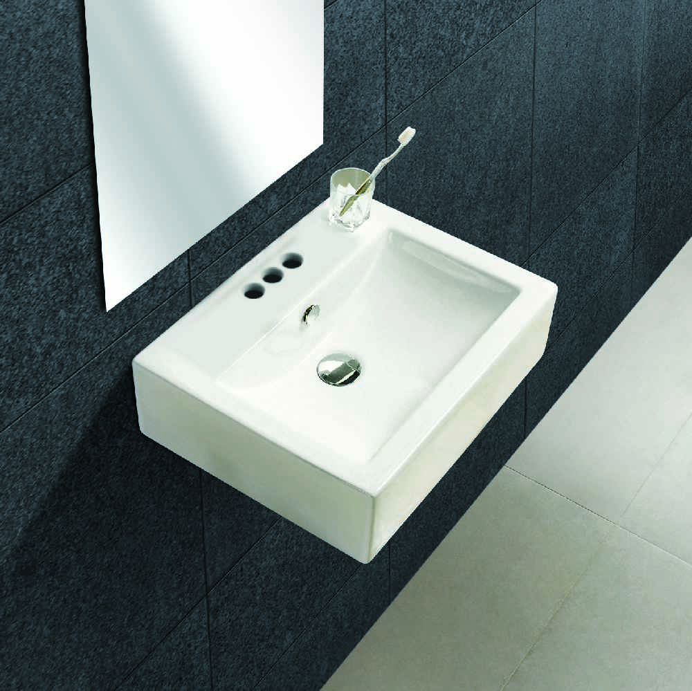 20.25-in. x 16.25-in. Rectangle Bathroom Vessel Sink White Enamel Glaze
