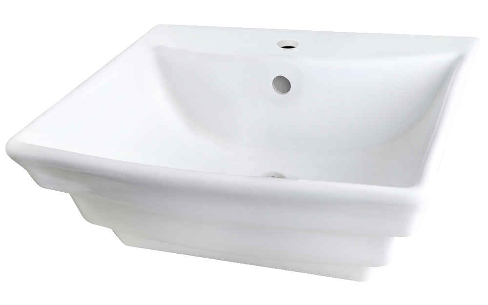 19.75-in. x 17-in. Rectangle Bathroom Vessel Sink White Enamel Glaze
