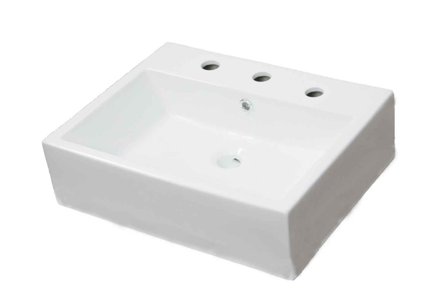 21-in. x 16.5-in. Rectangle Bathroom Vessel Sink White Enamel Glaze