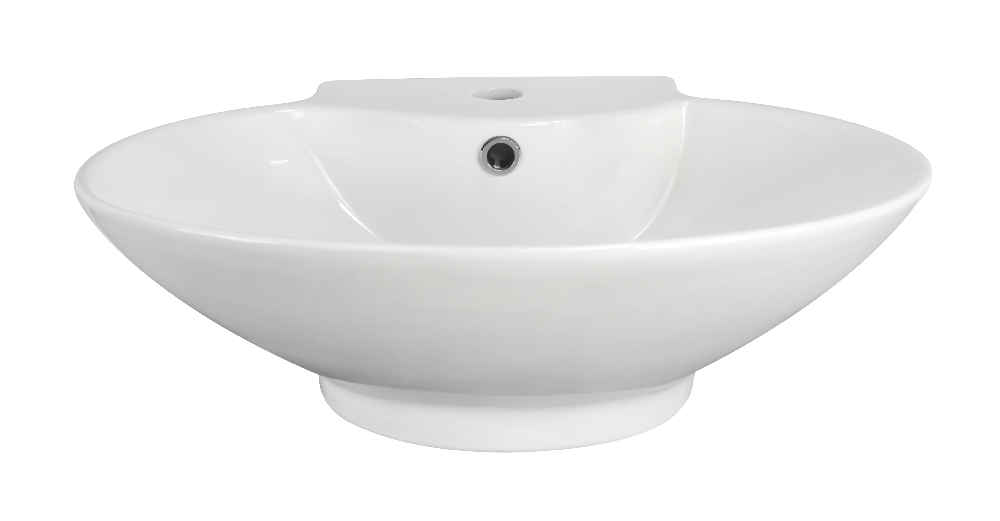 22.75-in. x 17.25-in. Oval Bathroom Vessel Sink White Enamel Glaze