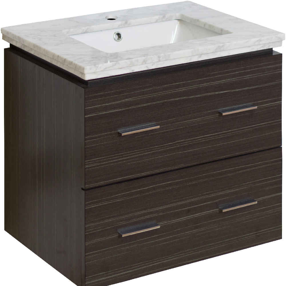 23.75-in. W Wall Mount Dawn Grey Vanity Set For 1 Hole Drilling Bianca Carara Top White UM Sink