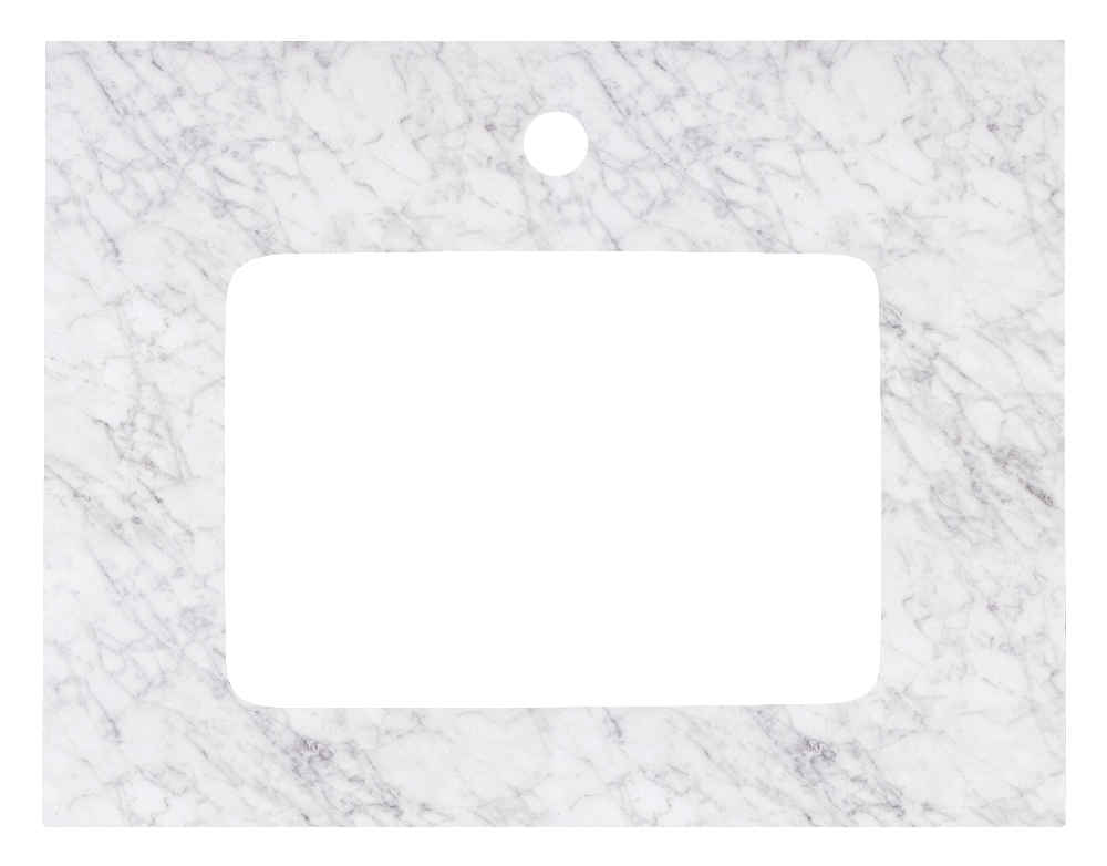 23.75-in. W Wall Mount Dawn Grey Vanity Set For 1 Hole Drilling Bianca Carara Top Biscuit UM Sink
