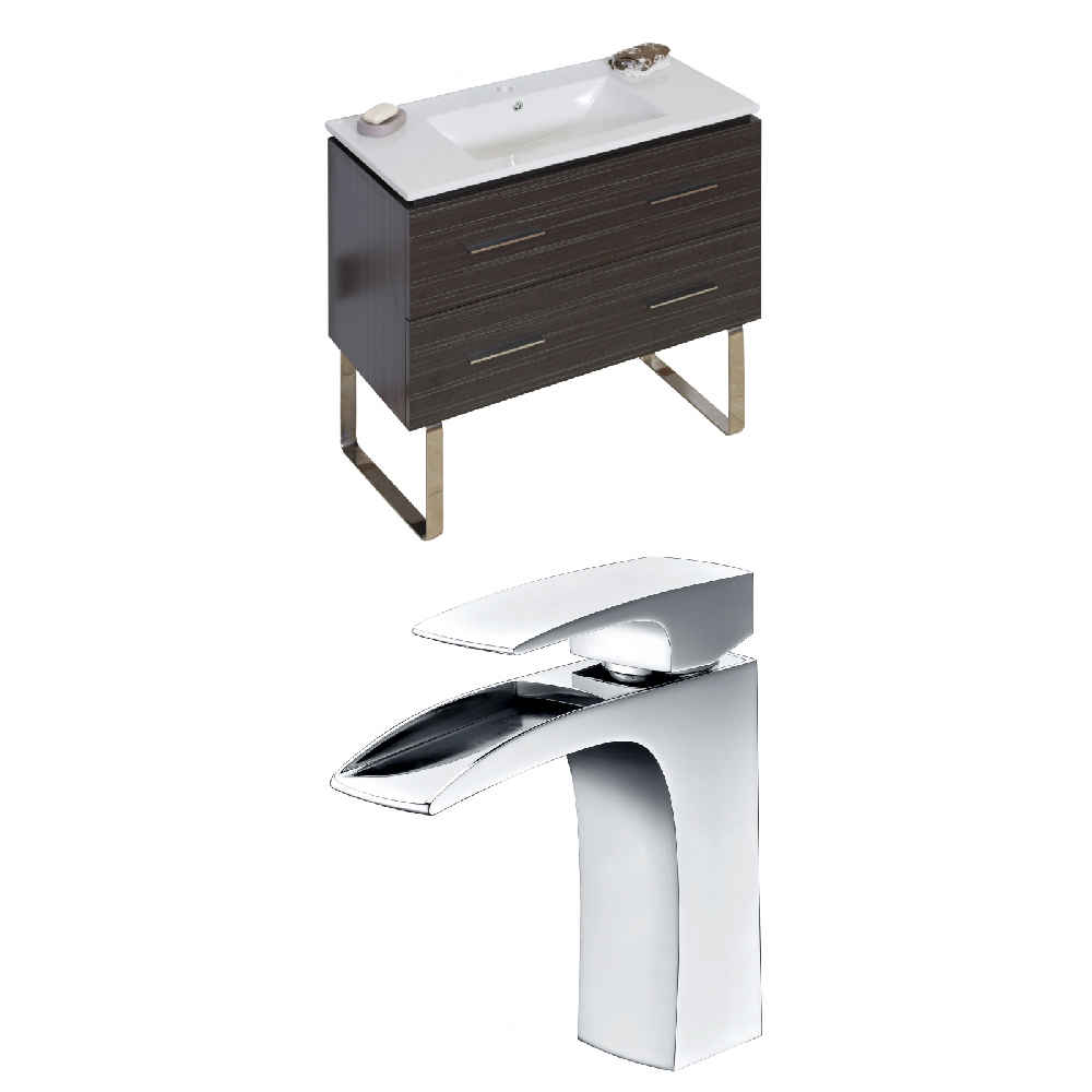 35.5-in. W Floor Mount Dawn Grey Vanity Set For 1 Hole Drilling