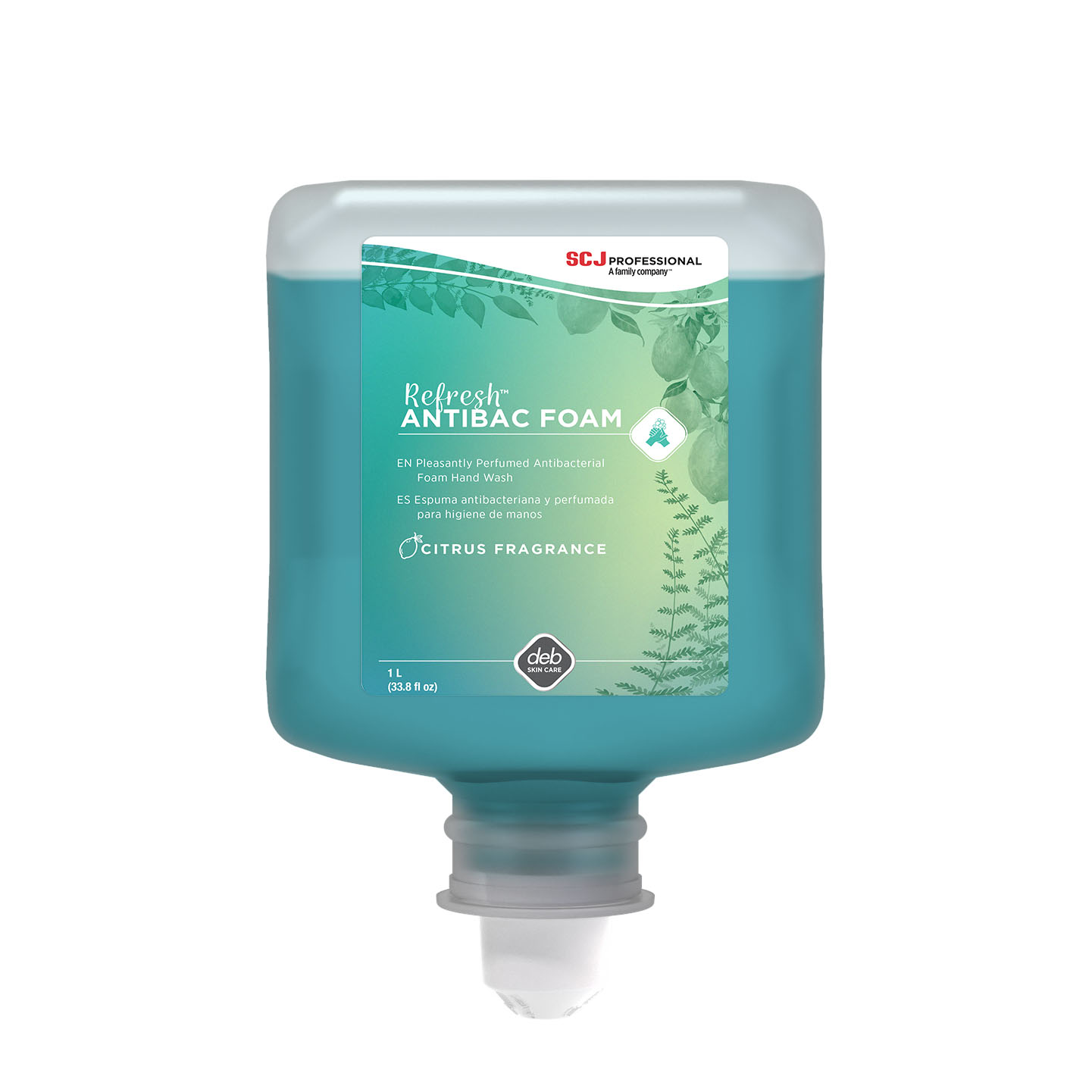 Refresh Hand Soap Foam 1 L Antibacterial Green Tip 6/Case