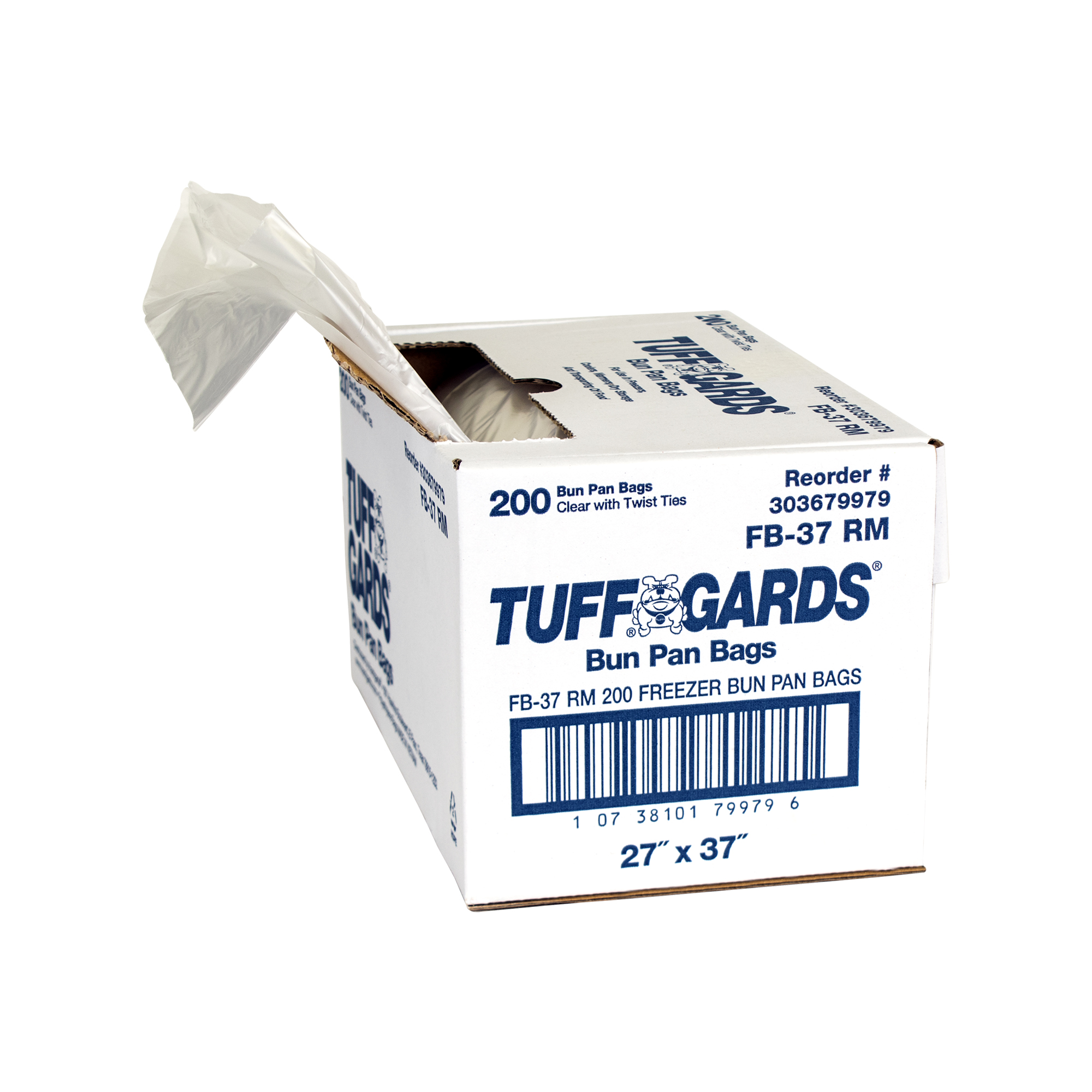 Tuffgards® Bun Pan Freezer Bag 27X37 IN 80 QT HDPE Clear With Ties