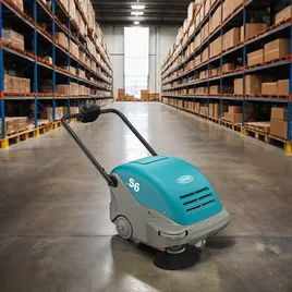 Tennant S6 Commercial Use Floor Sweeper 25IN Teal 42Ah With 25IN