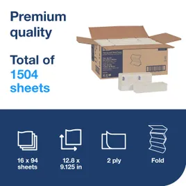 Tork Xpress Folded Paper Towel H2 12.8X9.125 IN White Multifold M