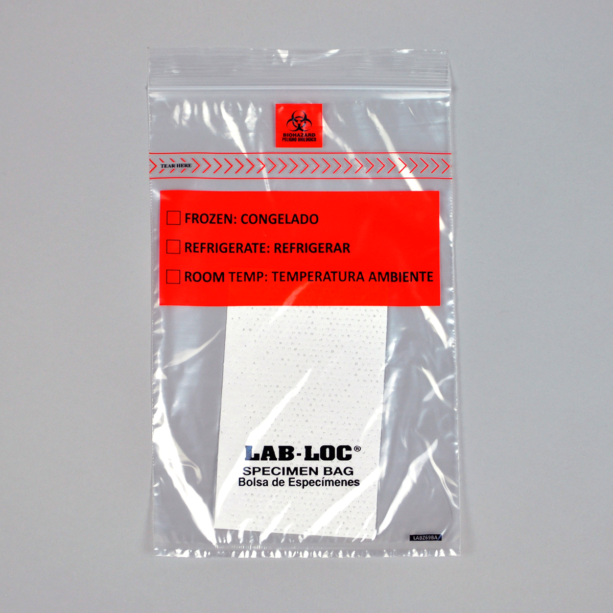 Lab-Loc® Specimen Bag 6X9 IN LDPE 1.75MIL Clear With Zip Seal
