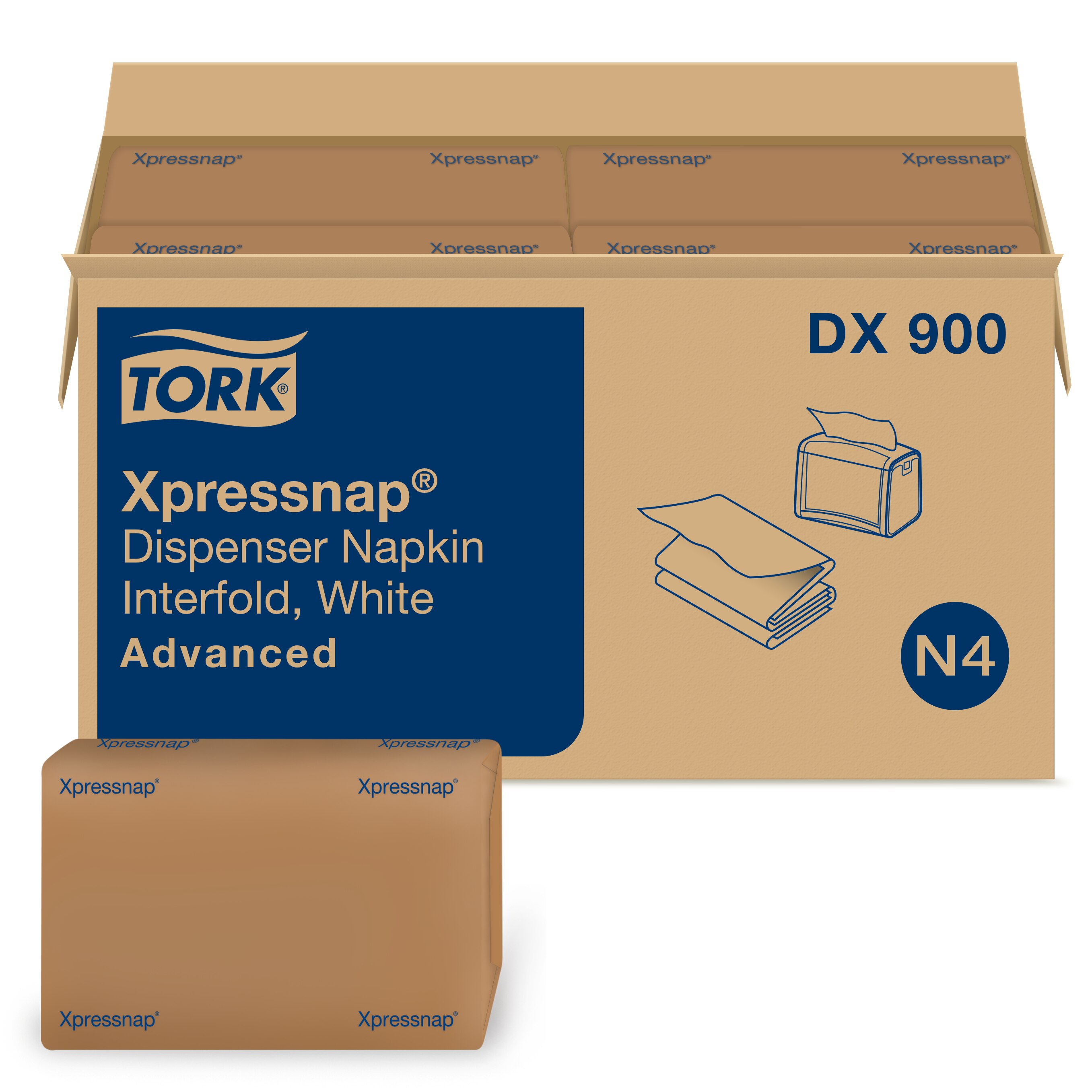 Tork Xpressnap® Dispenser Napkins 8.5X13 IN 4.25X6.5 IN White
