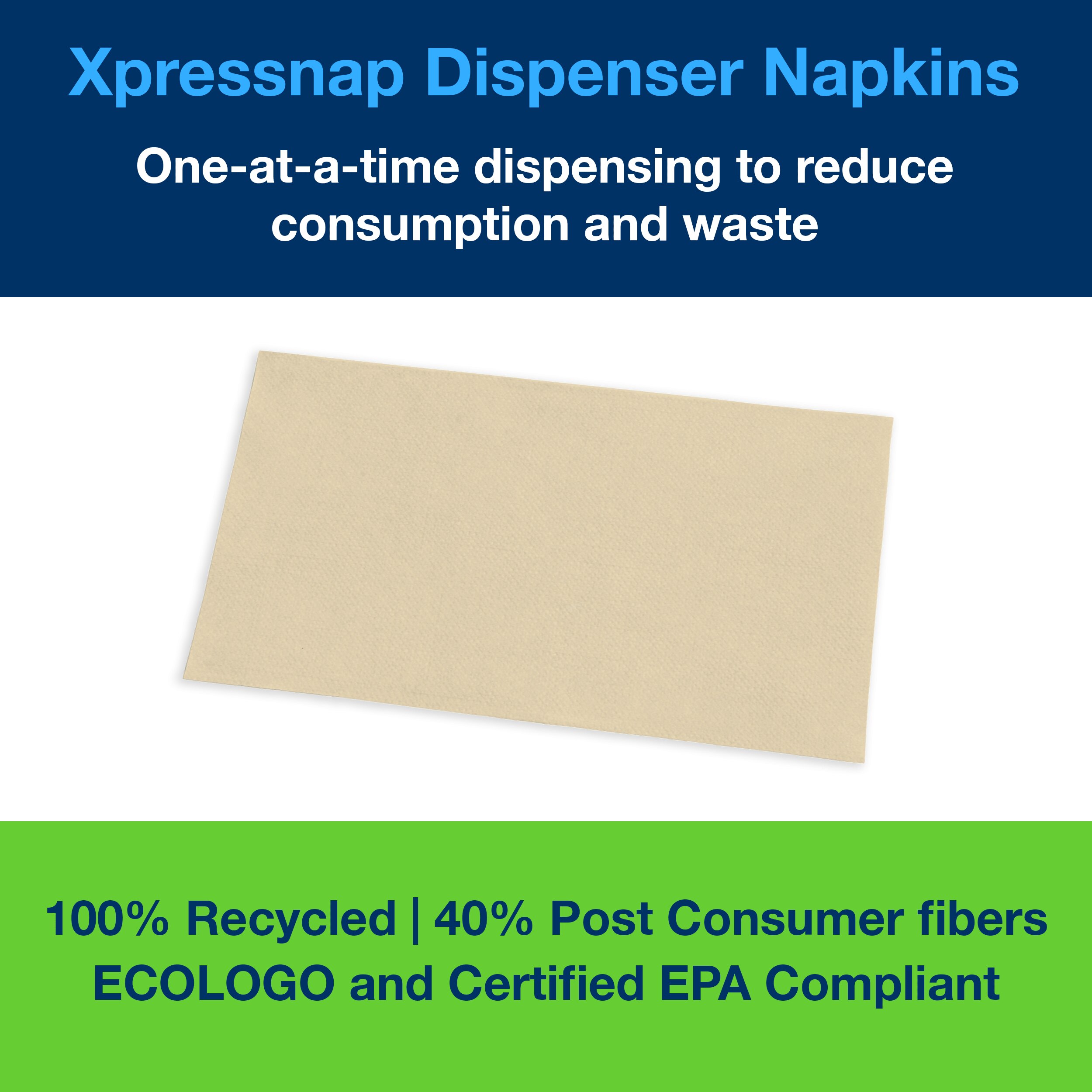 Tork Xpressnap® Dispenser Napkins 8.5X13 IN 4.25X6.5 IN Natural