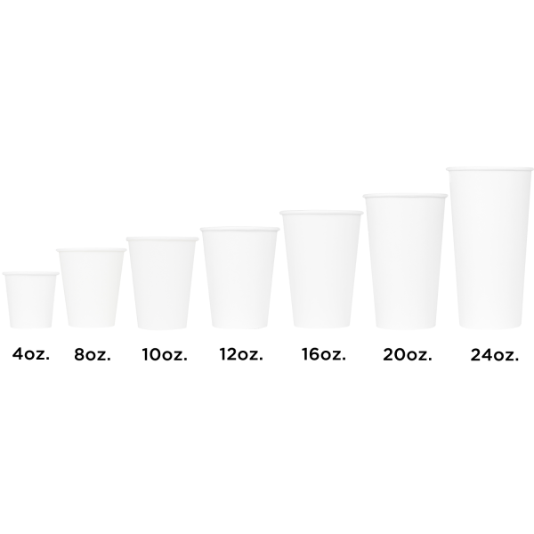Karat® Hot Cup 24 OZ Double Wall Poly-Coated Paper White 500/Case
