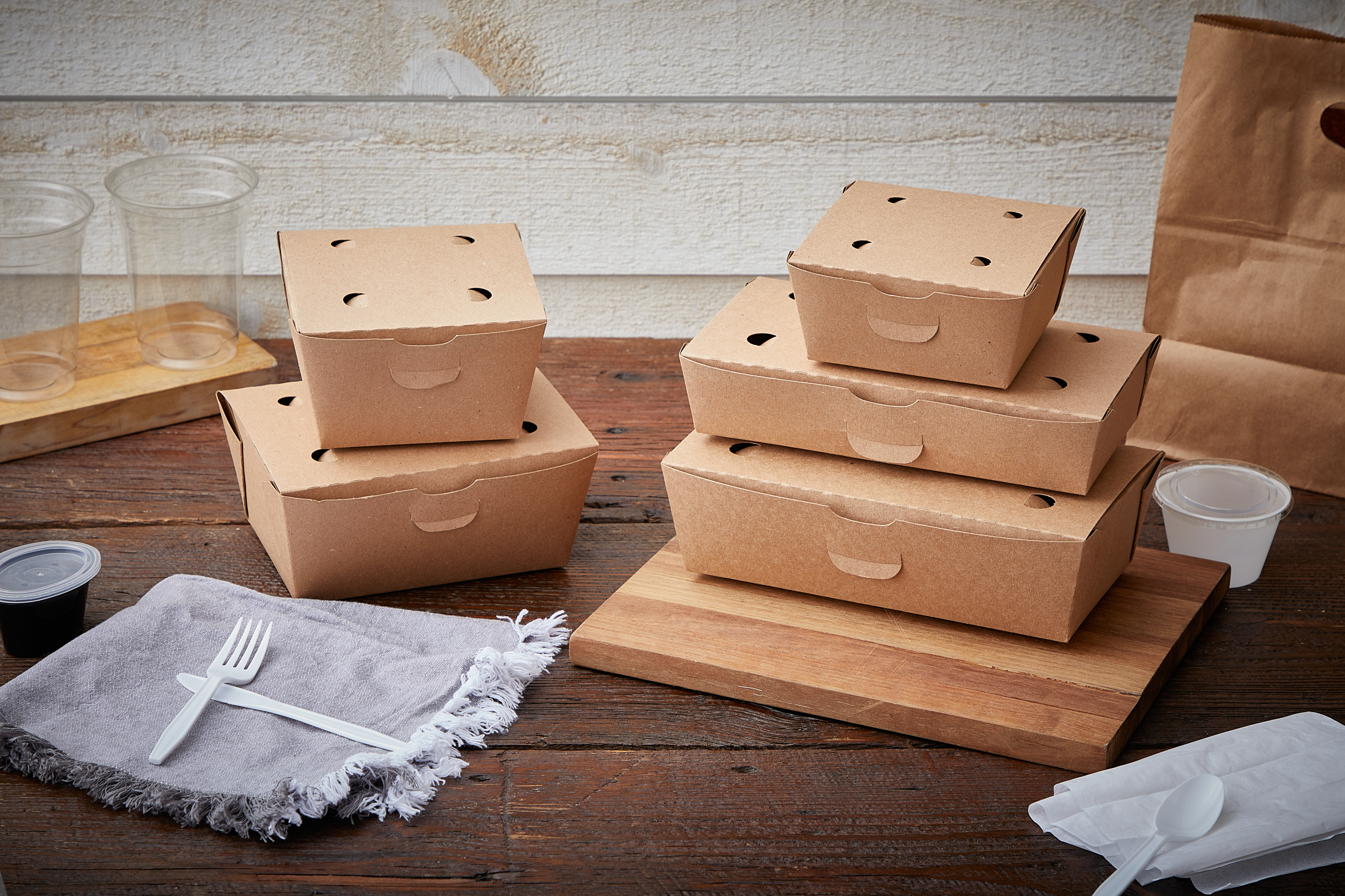 OneBox® #1 Take-Out Box Tuck-Top 4.5X4.5X2.5 IN Paperboard Kraft