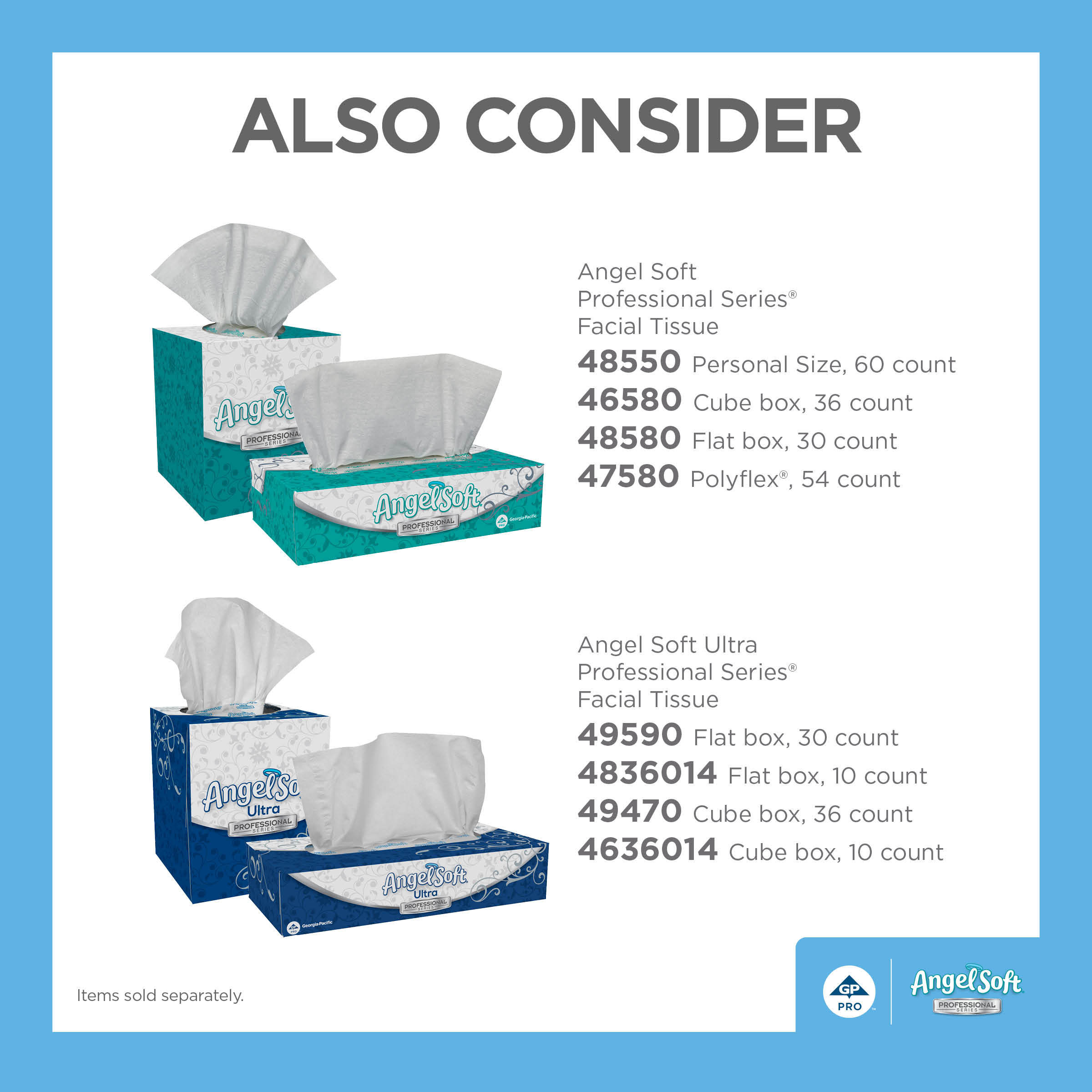 Angel Soft Professional® Facial Tissue 8.4X7.5 IN 2PLY White 1&frasl;2