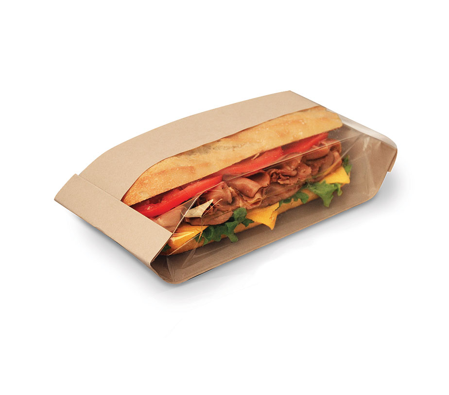 Bagcraft® Dubl View ToGo!® Hoagie & Sub Bag 4.25X2.75X11.75 IN Wax
