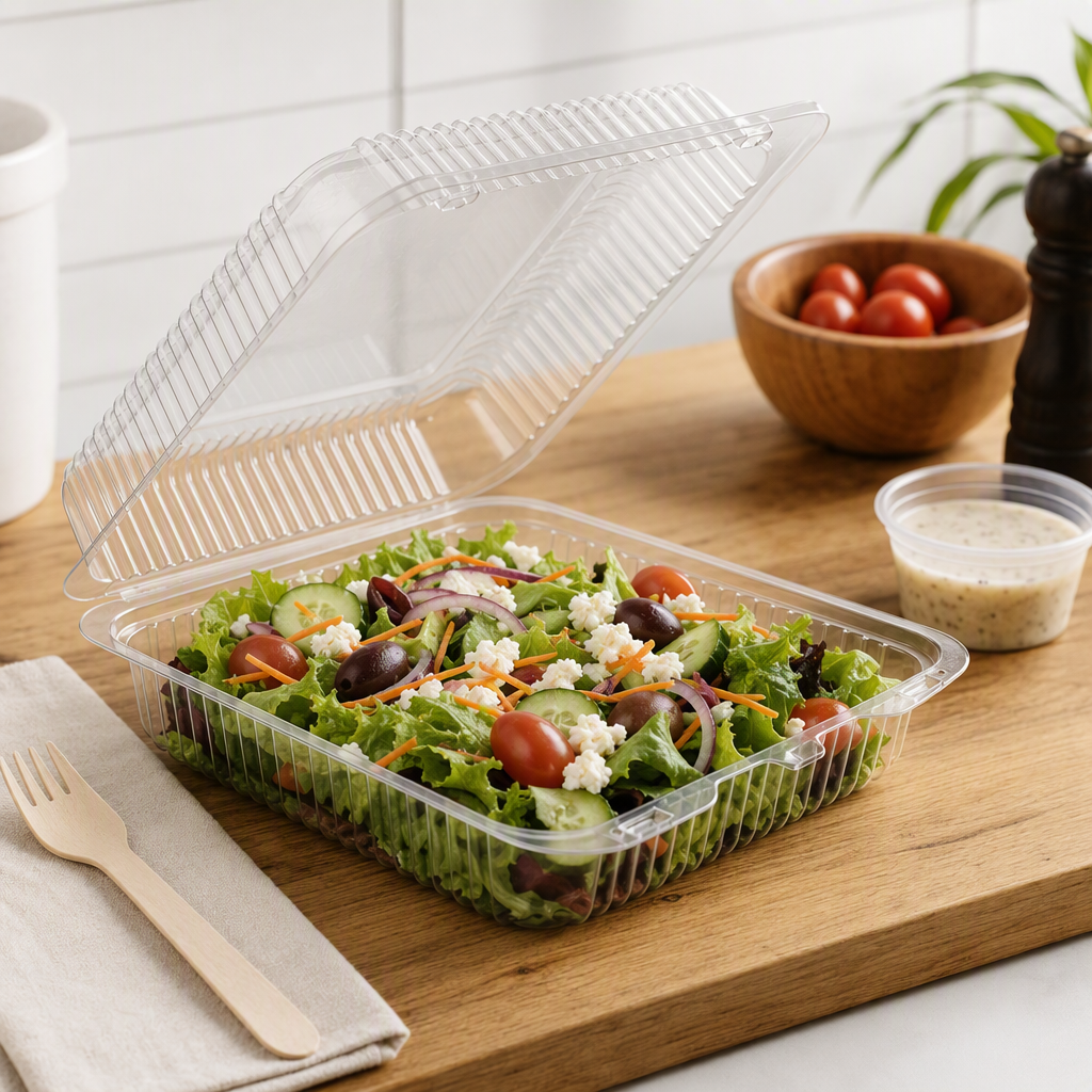 Essentials Take-Out Container Hinged With Dome Lid 8.5625X9X2.9375