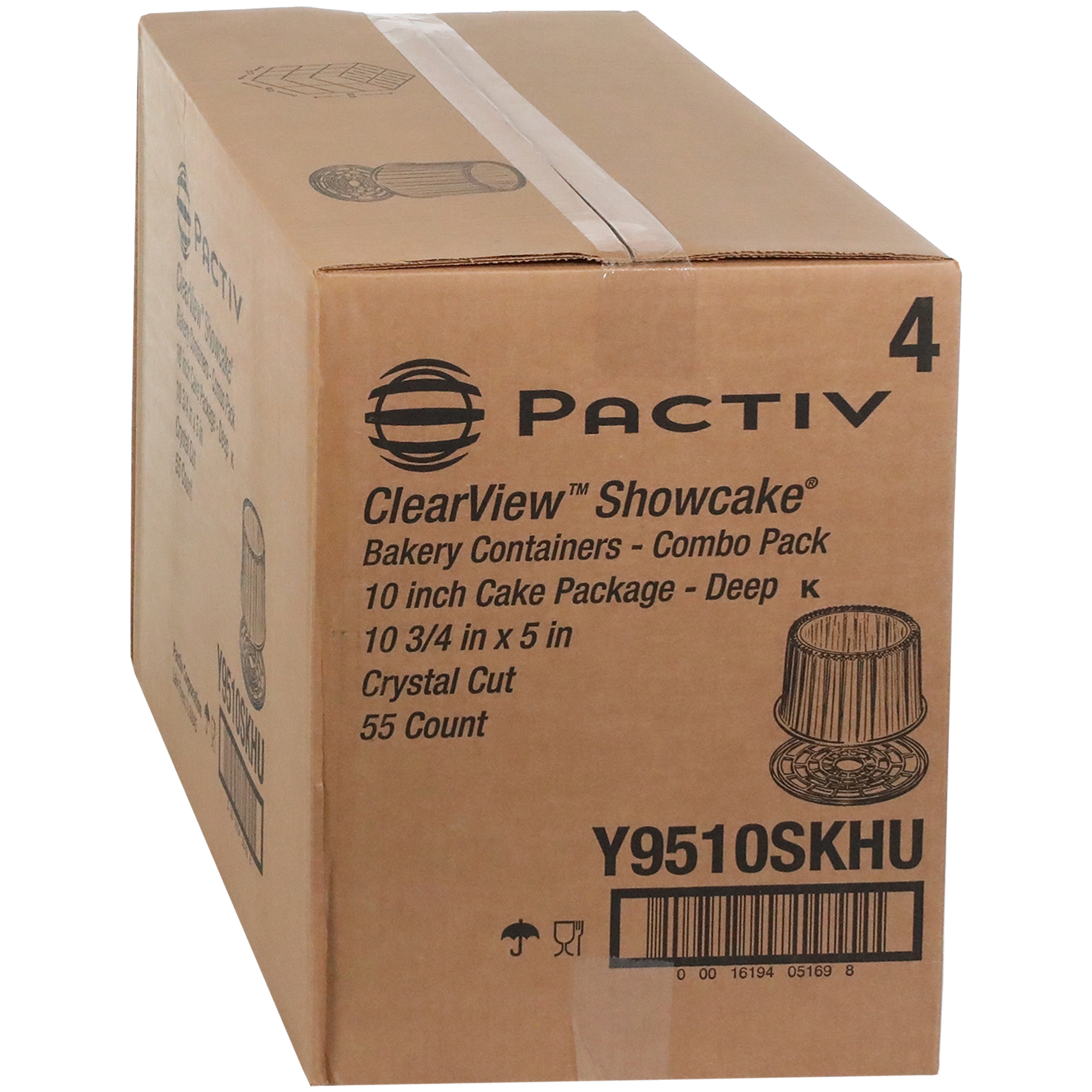 Showcake Cake Container & Lid Combo With High Dome Lid 10 OZ