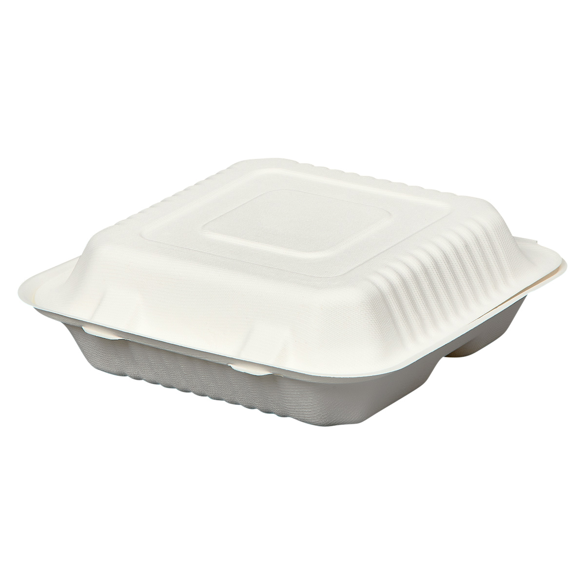 Victoria Bay Take-Out Container Hinged 9X9X3 IN 3 Compartment Pulp