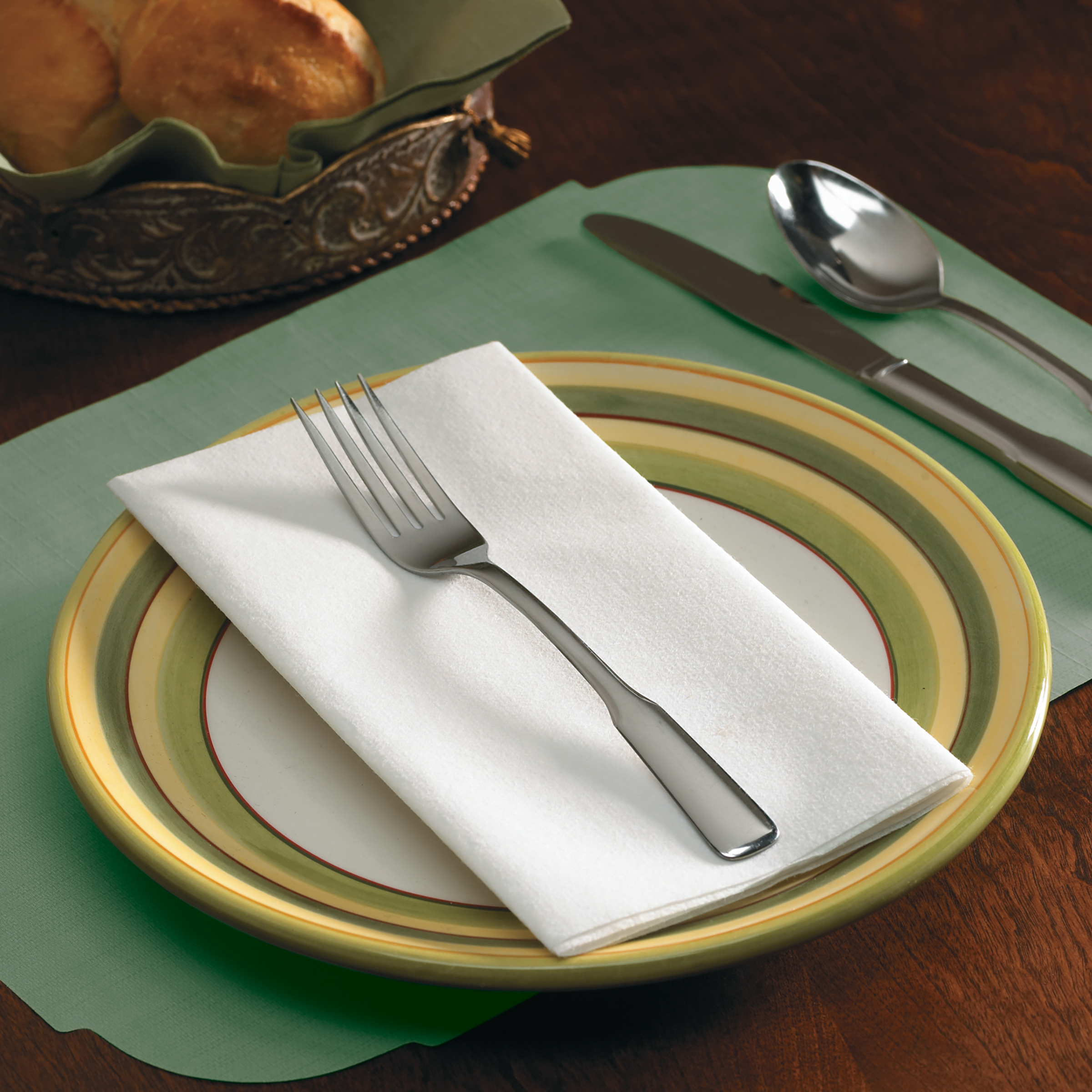 Linen-Like® Dinner Napkins 17X17 IN White Airlaid Paper 1/8 Fold