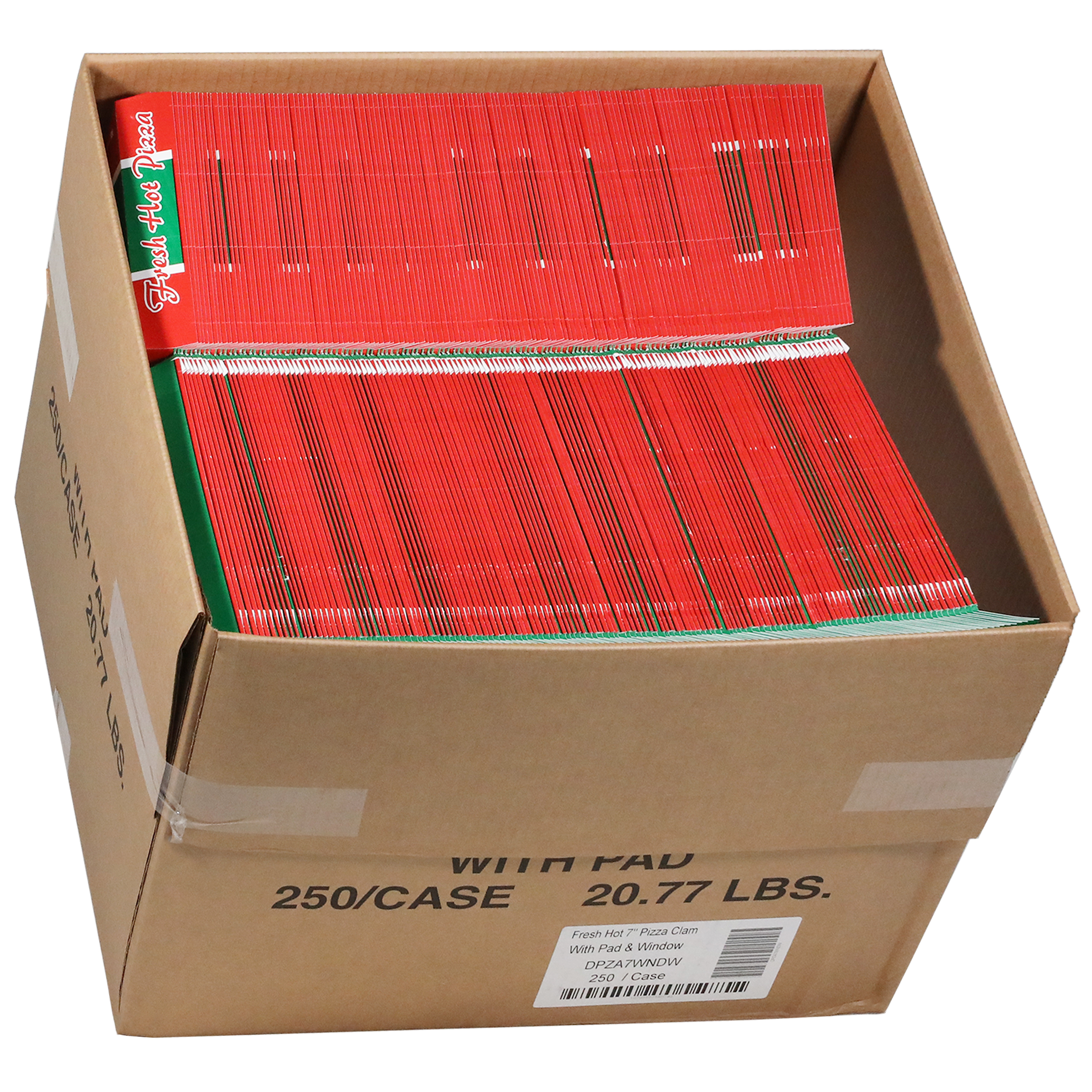 Pizza Box Hinged 7X7X1.75 IN Paperboard Multicolor Stock Print